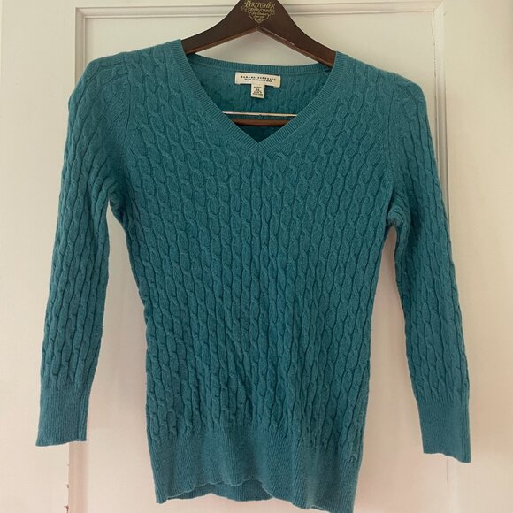Banana Republic Cashmere sweater in Teal, Cable Knit XS Petite - Picture 2 of 9